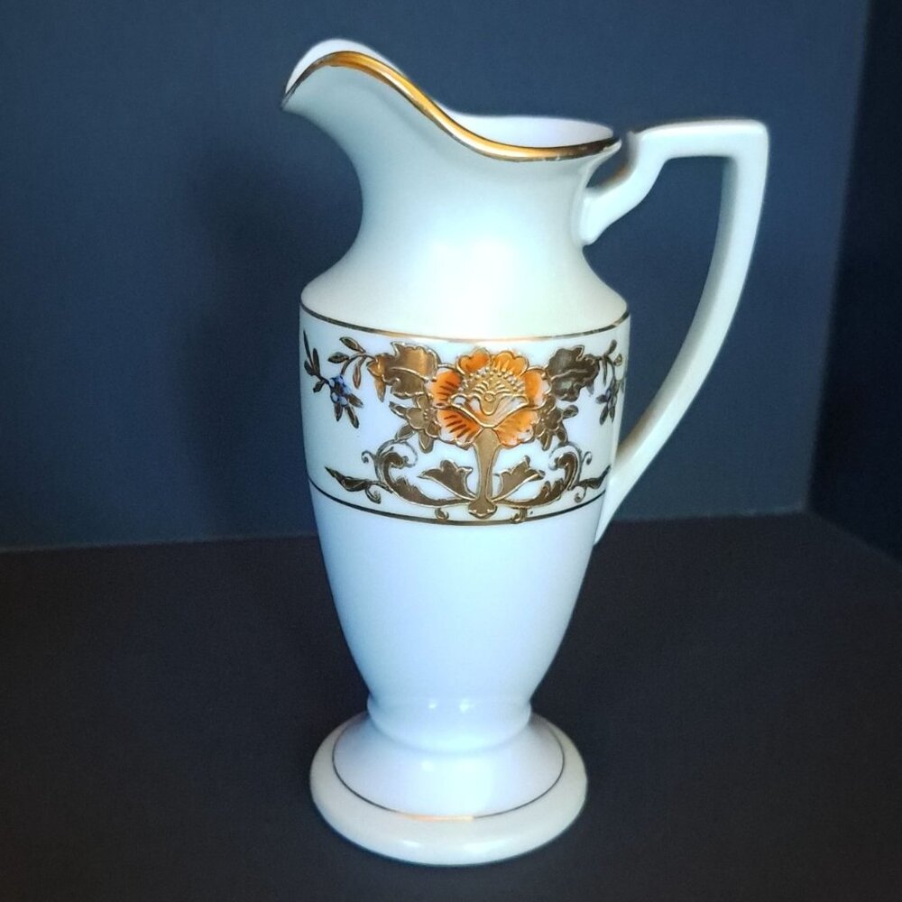 Handcrafted Noritake Berry Creamer Gold Trim Decorative Design Vintage